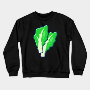 Floating Green Mustard Lettuce Cartoon Crewneck Sweatshirt